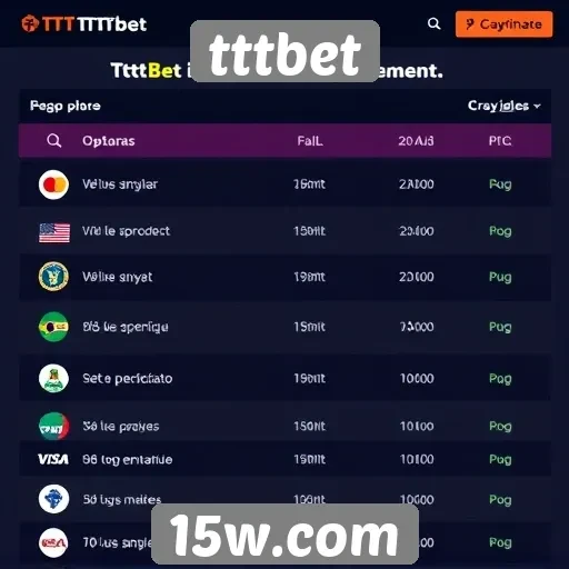 Métodos de pagamento oferecidos pela plataforma tttbet
